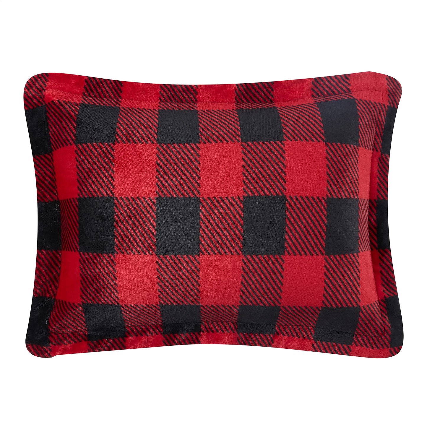 Amazon Basics 3 Piece Bedding Set, Micromink Sherpa, Ultra-Soft, Warm All Season Comforter, Full/Queen, Red Buffalo Plaid
