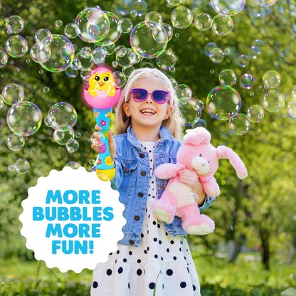 ArtCreativity Easter Chick Bubble Wand, Easter Basket Stuffers for Toddler, 14" Light Up Automatic Bubble Maker with LED & Music, Bubbles for Kids, Toys for Toddlers 1-3
