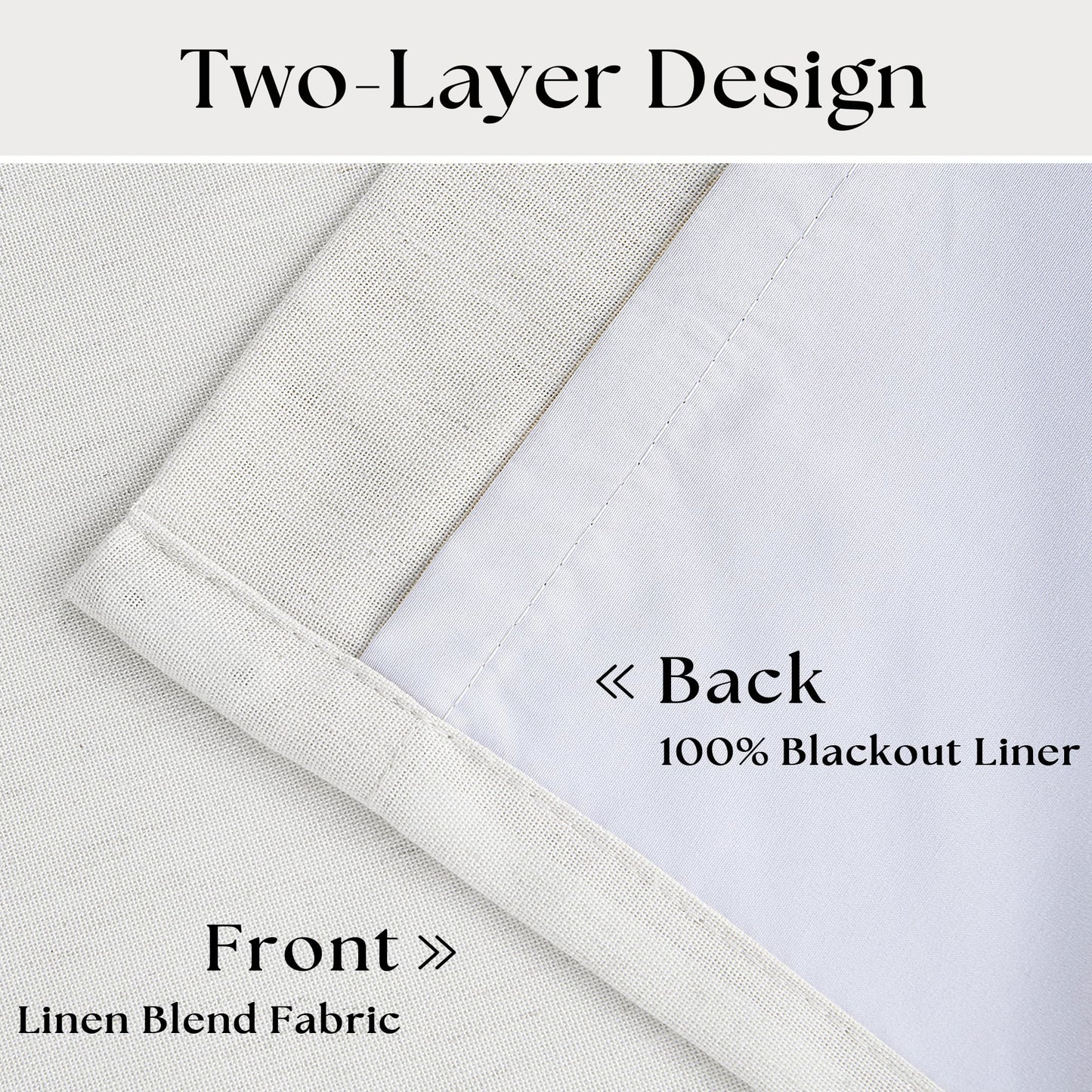 102 Inch 100% Blackout Linen Pleated Curtain 60 Inch Wide 1 Panel for Living Room Pinch Pleat Back Tab Black Out Drapes Memory Shape Heat Reducing 2 Layer Curtain Bedroom Sliding Door 102 Inches Long