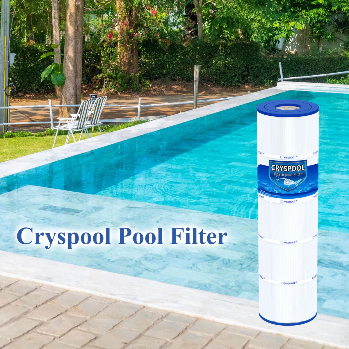 Cryspool® 07077 Filter Compatible with CCP420, Clean and Clear Plus 420, PCC105-PAK4, R173576, C-7471, 178584, 817-0106, FC-6470, 4×105 Sq. Ft Pool Filter Cartridges, 4 Pack