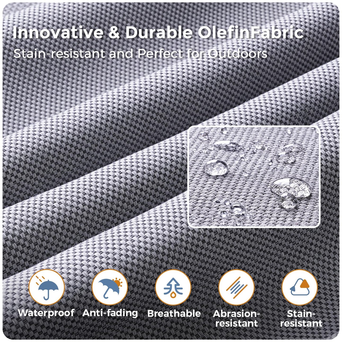 Jocoevol Outdoor Patio Sofa Conversation Set–Rattan 5 Seats Comfortable Couch for Garden, Yard, Weatherproof–Includes Glass Table, Armless Chairs, and Three-Seater Sofa