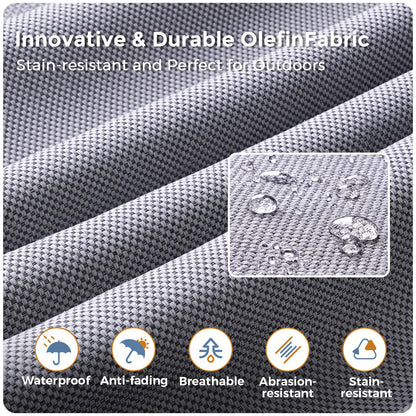 Jocoevol Outdoor Patio Sofa Conversation Set–Rattan 5 Seats Comfortable Couch for Garden, Yard, Weatherproof–Includes Glass Table, Armless Chairs, and Three-Seater Sofa