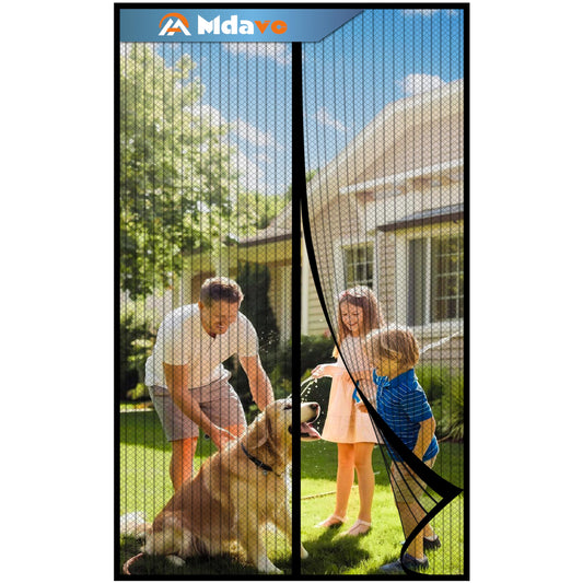 Magnetic Screen Door, Door Screen Magnetic Closure-Keeps Bugs Out Let Breeze in, Heavy Duty Mesh - Pet and Kid Friendly, Works with Front Doors, Sliding Doors (Fit Door Size 36 x 98 Inch)