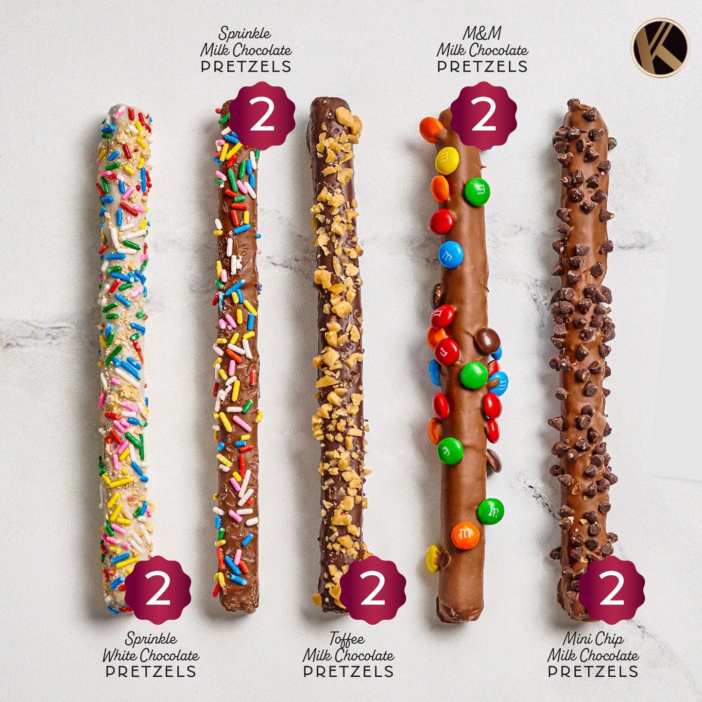 KREMERY Creamy Chocolate Cravings - Easter Chocolate Covered Pretzel Rods Gift Basket with Candied Toppings (8 Pretzels) Ramadan Gifts Sweet Treats in Clear Tube Kosher