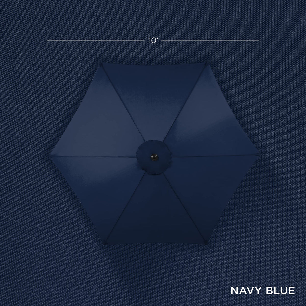 Best Choice Products 10ft Outdoor Steel Polyester Market Patio Umbrella w/Crank, Easy Push Button, Tilt, Table Compatible - Navy Blue