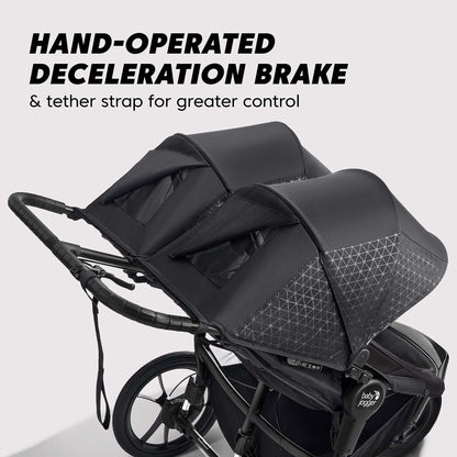 Baby Jogger Summit X3 Double Jogging Stroller Midnight Black Buggy for Two Smooth Ride for Walking or Jogging Compact Fold Increased Airflow All-Terrain Air Filled Tires and All-Wheel Suspension