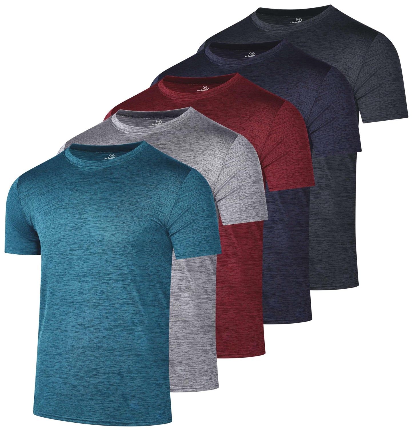 5 Pack Men’s Active Quick Dri Dry Fit Crew Neck T Shirts Athletic Running Gym Workout Short Sleeve Tee Tops Camisas para Hombres Summer