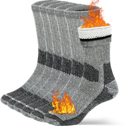 Buttons & Pleats Wool Socks for Men Women Merino Thermal Warm Cozy Winter Fuzzy Boot Sock Charcoal ML
