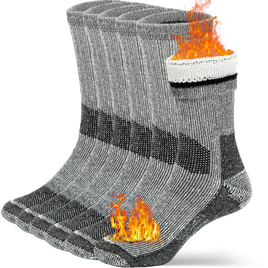 Buttons & Pleats Wool Socks for Men Women Merino Thermal Warm Cozy Winter Fuzzy Boot Sock Charcoal ML