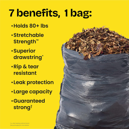 Glad Large 30 Gallon Trash Bags, Unscented Heavy Duty Garbage Bags, Forceflex with Drawstring, 50 Count (Packaging May Vary)