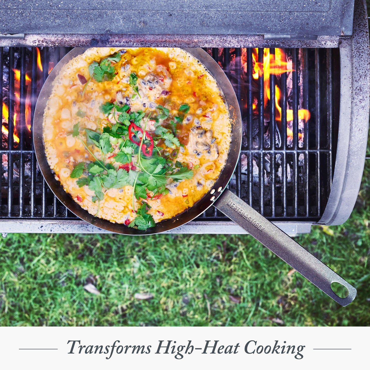 Merten & Storck Pre-Seasoned Carbon Steel 12" Frying Pan Skillet, Fast Heating, Naturally Nonstick, Induction & Oven Safe, High-Heat & Open Flame Compatible, Perfect for Searing Grilling & Camping