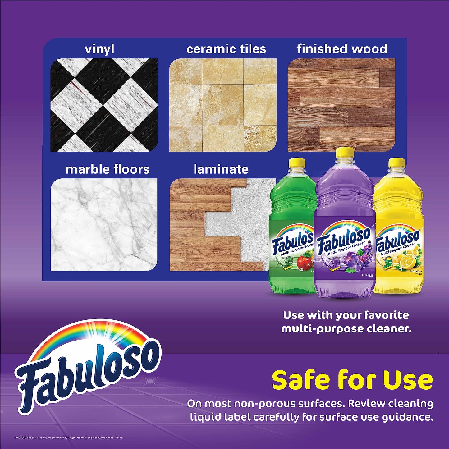 Fabuloso Microfiber Cleaning Mitt, Purple, One Size Fits All - Lint-Free, Scratch-Free Glove for Surfaces and Furniture - Dustless Hand Cloth for Bold & Bright Experience