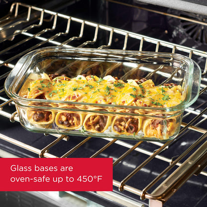 Rubbermaid Brilliance Glass Food Storage Containers, 3.2 Cup, Set of 4, BPA-Free, Leak-Proof, Clear