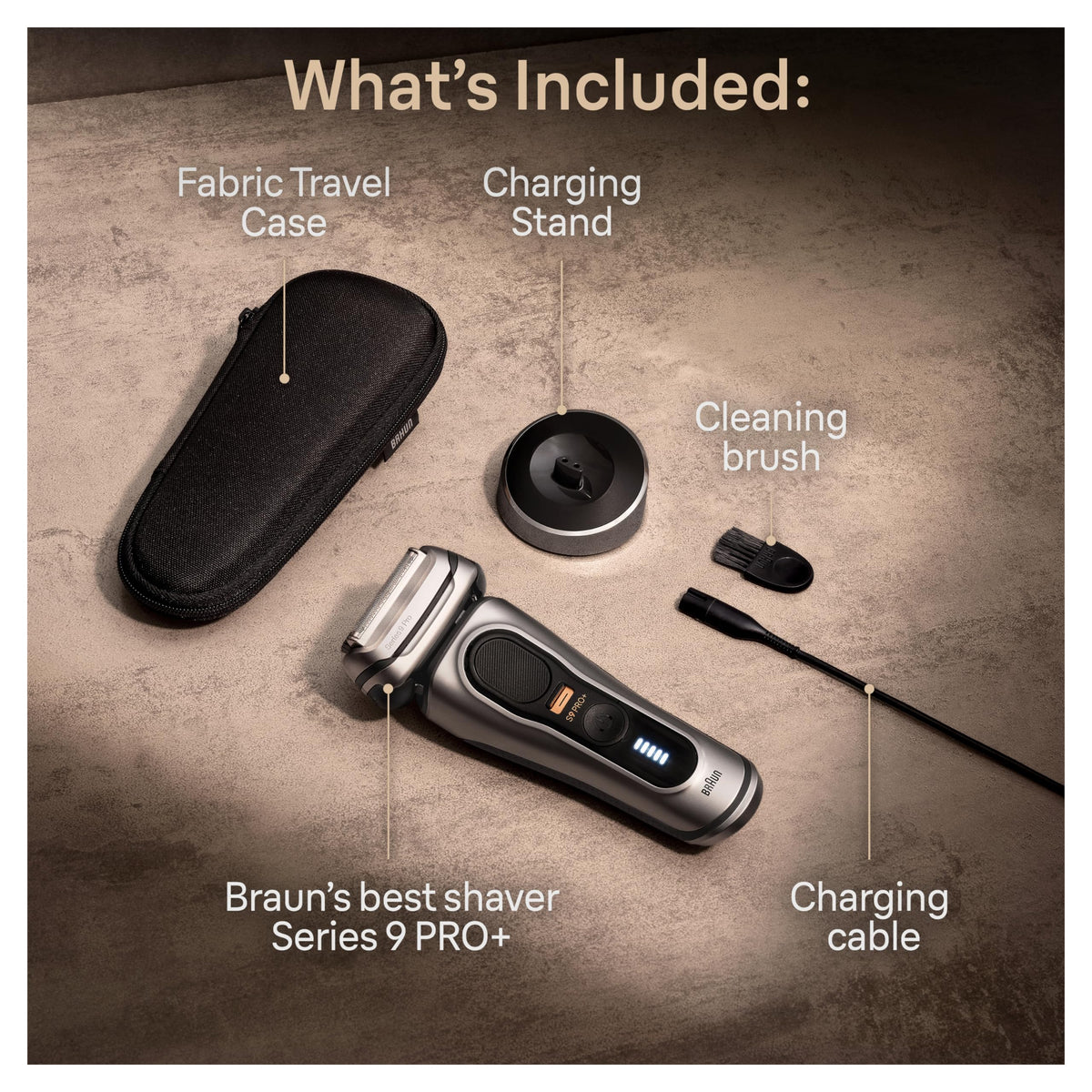 Braun Series 9 9517s PRO+ Electric Razor for Men, 5 Pro Shave Elements & Precision Long Hair ProTrimmer, Charging Stand, Braun’s Best for Smooth Skin, Wet & Dry Electric Razor with 60min Runtime