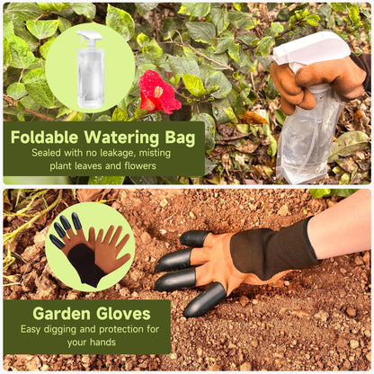LEDERA Garden Tool Set 10Pcs, Heavy Duty Gardening Tool Set, with Non-Slip Rubber Grip, Durable Garden Tools Organizer Handbag, Outdoor Hand Tools, Ideal Gardening Tool Kit Gifts for Women and Men