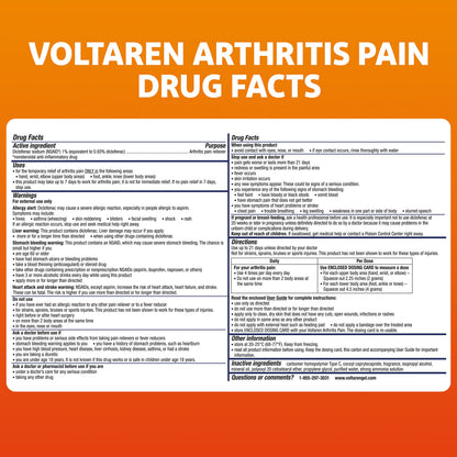 Voltaren Arthritis Pain Gel for Powerful Topical Arthritis Pain Relief with Diclofenac - NEW Easy Open Cap - 100 g x 2
