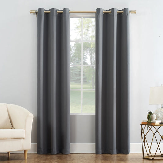 Mainstays 1-Piece Blackout Energy Efficient Grommet Single Curtain Panel, 40"x84", Gray