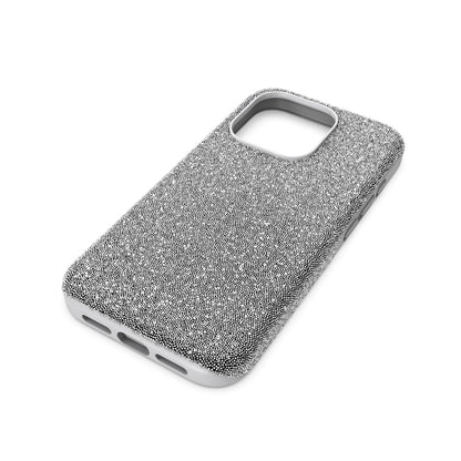 Swarovski High Smartphone Case for iPhone 15 Pro, Silver-Tone Crystals, Part of The High Collection