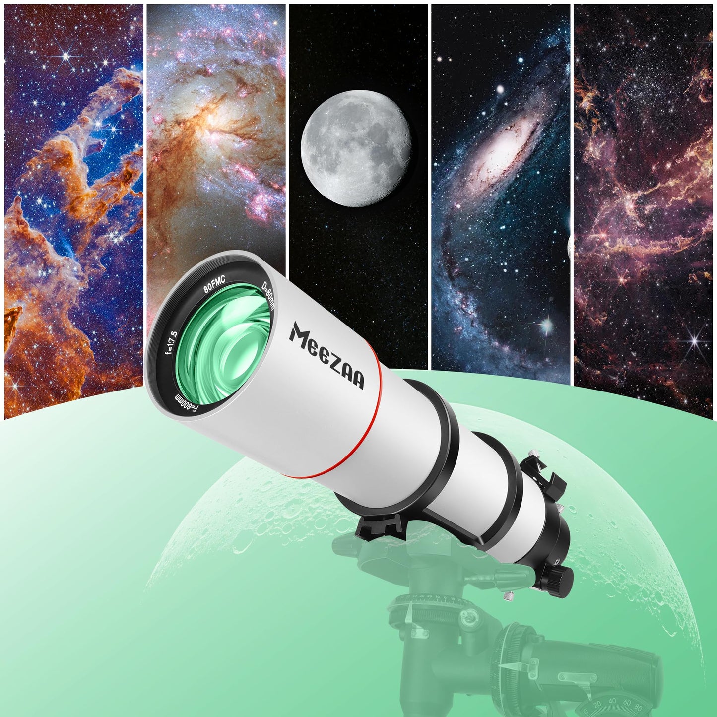 MEEZAA Telescope, 80ED F7.5 Telescope OTA, Extra Low Dispersion Achromatic Refractor Tube, Compact and Portable Optical Tube for Astrophotography and Visul Astronomy