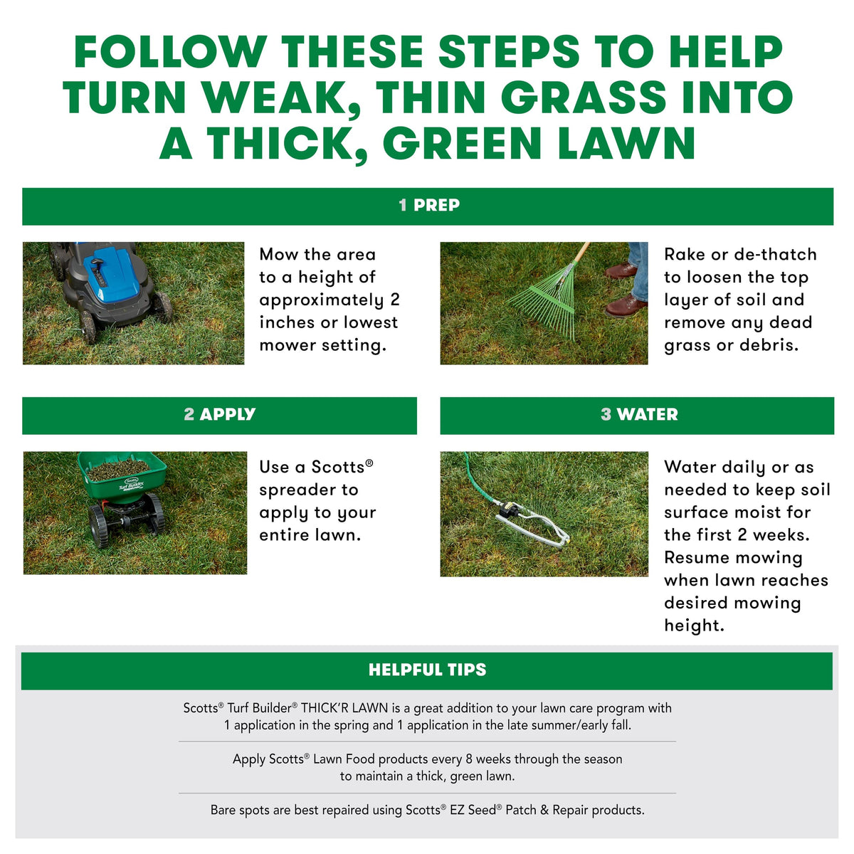 Scotts Turf Builder THICK'R LAWN Grass Seed, Fertilizer, and Soil Improver for Sun & Shade, 4,000 sq. ft., 40 lbs.