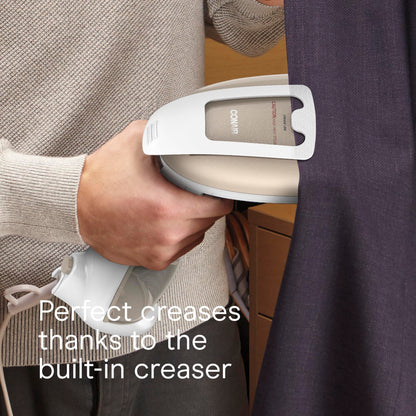 Conair Handheld Garment Steamer for Clothes, Turbo ExtremeSteam 1875W Fabric Steamer, Portable Handheld Design, Strong Penetrating Steam, White/Champagne