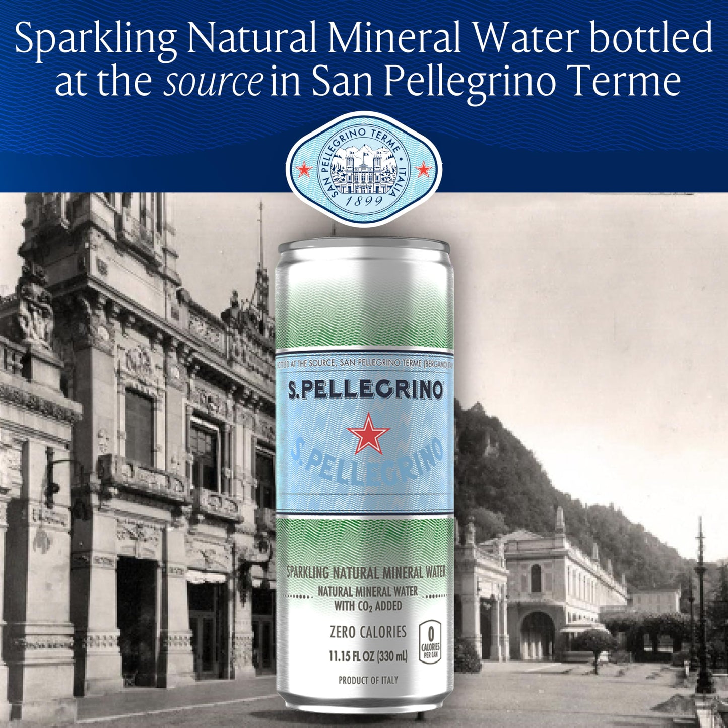 S.Pellegrino Sparkling Natural Mineral Water, Unflavored, 11.15 Fl. Oz (Pack of 24)