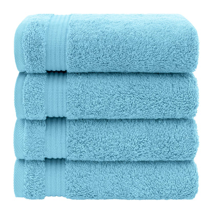 American Veteran Towel, Hand Towels for Bathroom Set of 4, 100% Cotton Turkish Hand Towel Sets Clearance Prime, Soft Hand Face Towels, Sky Blue Hand Towels