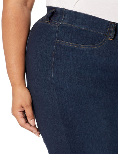 Amazon Essentials Women's Pull-On Knit Jegging (Available in Plus Size), Dark Wash, XX-Large