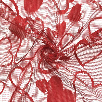 Artoid Mode Lace Jacquard Love Heart Valentine's Day Table Runner, Kitchen Dining Table Decoration for Home Party Decor 13x72 Inch