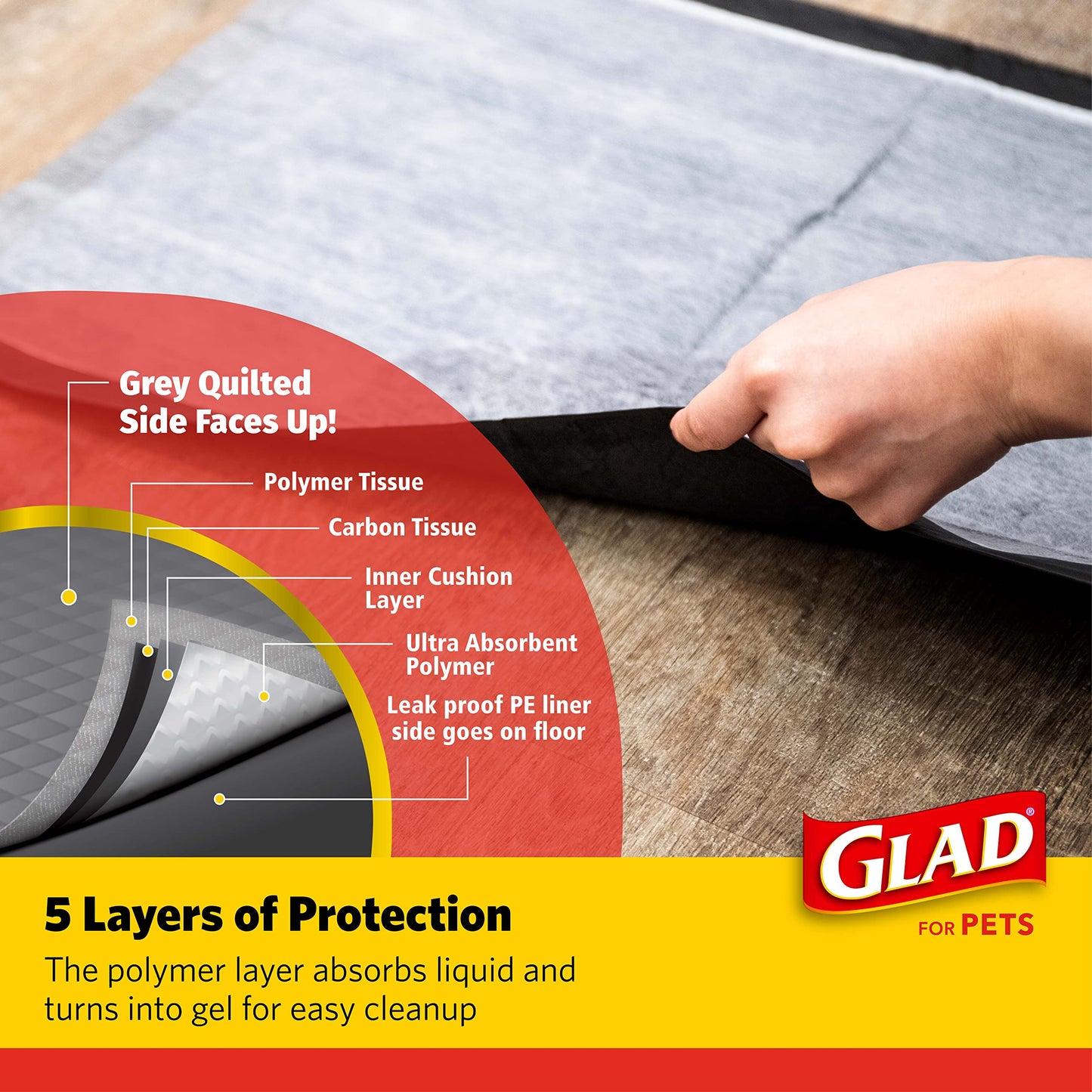 Glad for Pets Black Charcoal Puppy Pads 23" x 23" AllinOne Puppy Potty Training Pads That ABSORB & NEUTRALIZE Urine Instantly New & Improved Quality Puppy Pee Pads, (Pack of 1, 100 Count Total)