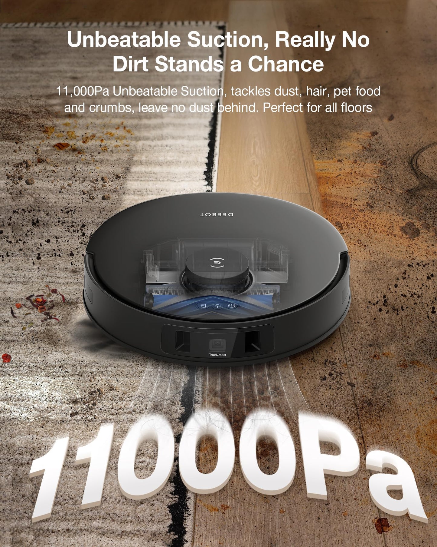 ECOVACS DEEBOT T30S Robot Vacuum and Mop, 11000Pa, ZeroTangle Technology, TruEdge Adaptive Edge Mopping, Hot Water Washing, Self-Emptying, Self Refilling, Auto-Mop Lifting, Obstacle Avoidance