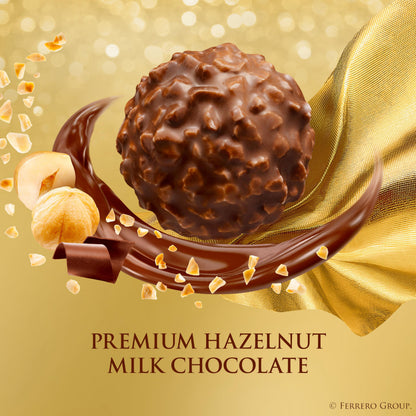 Ferrero Rocher, 24 Count, Premium Gourmet Milk Chocolate Hazelnut, Individually Wrapped Candy for Gifting, Mother's Day Gift, 10.5 oz