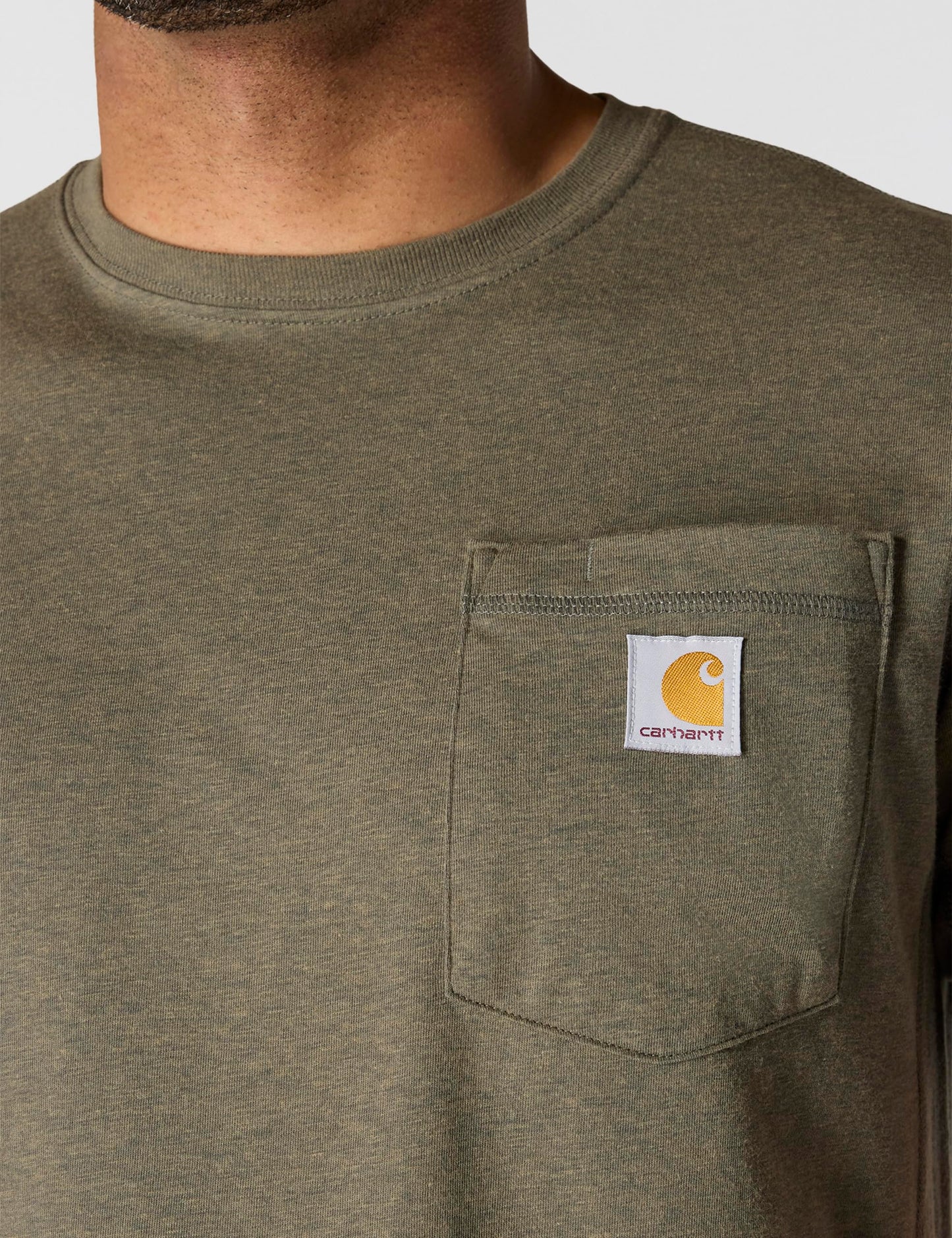 Carhartt Men's Force Relaxed Fit Midweight Short-Sleeve Pocket T-Shirt, Basil Heather, X-Large