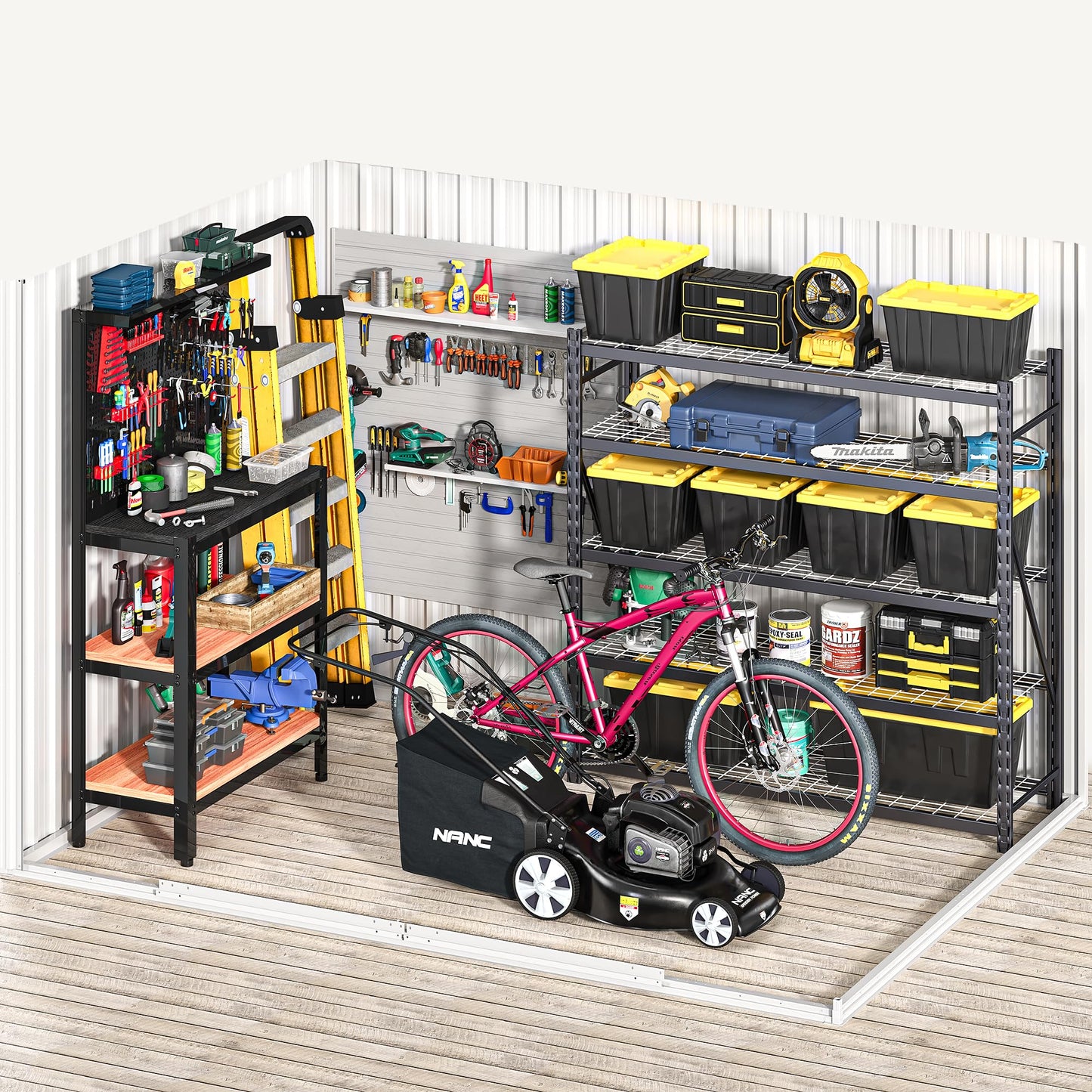 DWVO 8'x6' Large Metal Outdoor Storage Shed, Heavy Duty Tool Storage Sheds for Backyard Patio Lawn - Ideal for Bicycles, Garden Tools, and Lawn Equipment, Easy-to-Assemble, Brown