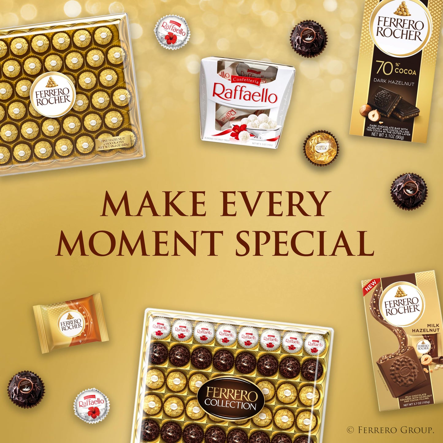 Ferrero Rocher, 16 Count, Gourmet Milk Chocolate Hazelnut, Valentine's Chocolate, Individually Wrapped, 6.2 oz