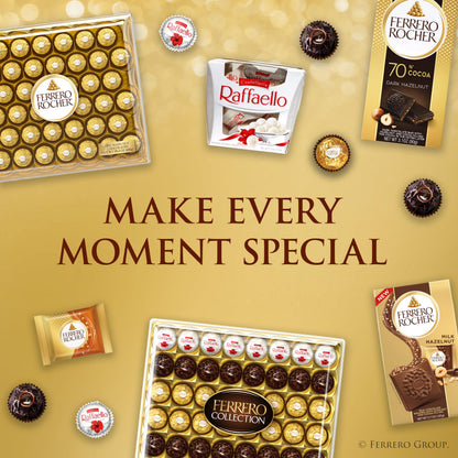 Ferrero Rocher, 16 Count, Gourmet Milk Chocolate Hazelnut, Valentine's Chocolate, Individually Wrapped, 6.2 oz