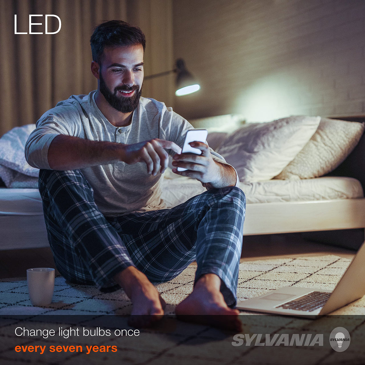 SYLVANIA ECO LED A19 Light Bulb, 60W Equivalent, Efficient 9W, 7 Year, 750 Lumens, Non-Dimmable, Frosted, 5000K Daylight, Pack of 24 (40987)