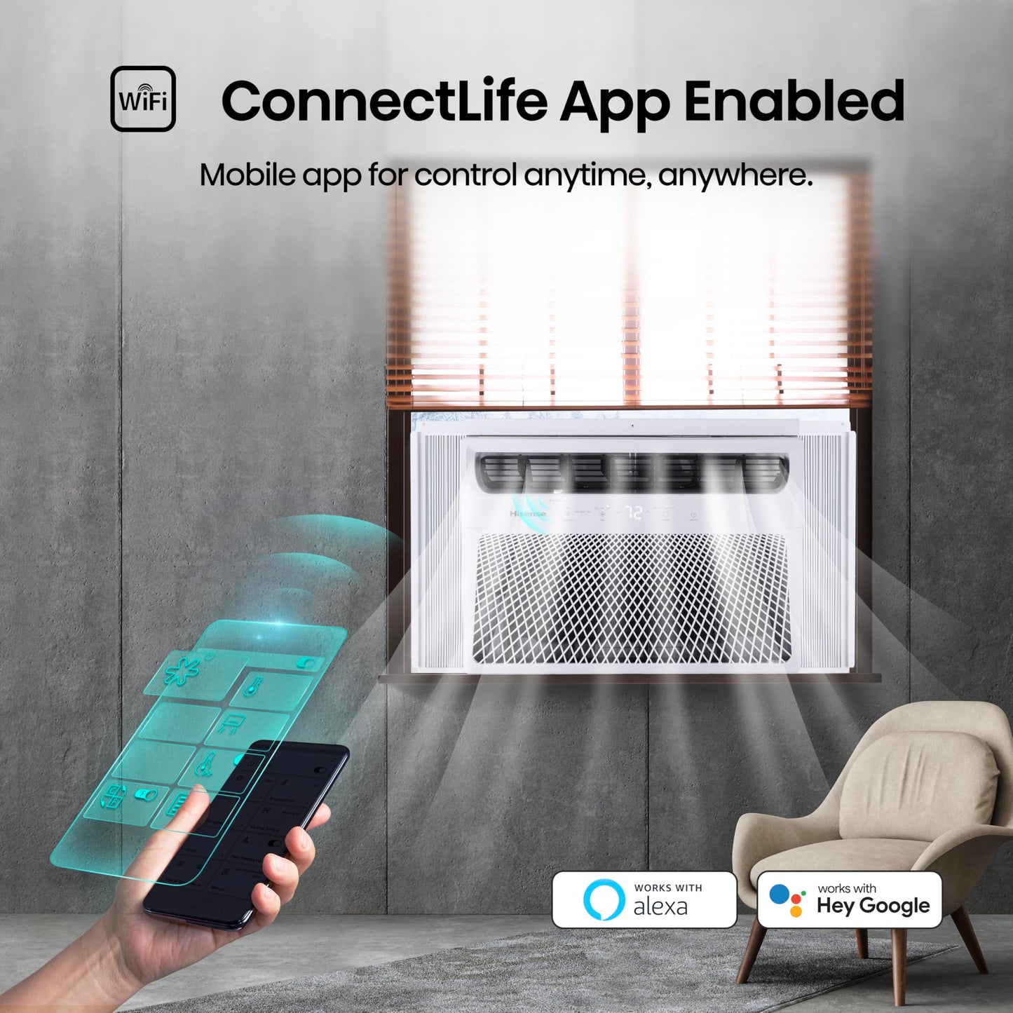 Hisense WC10W25A Window Air Conditioner, 10,000 BTU, White