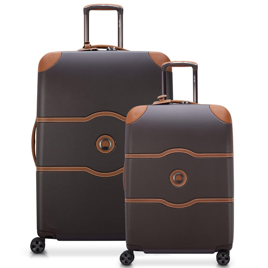 DELSEY PARIS Chatelet Air 2.0 Hardside Luggage with Spinner Wheels, Chocolate Brown, 2 Piece Set, (24/28)