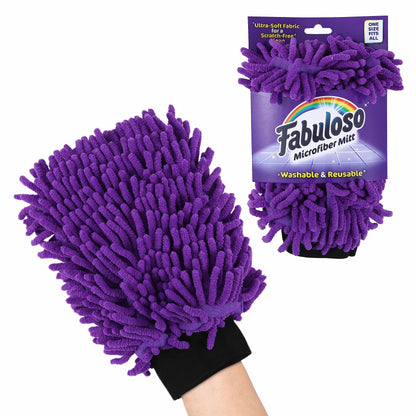 Fabuloso Microfiber Cleaning Mitt, Purple, One Size Fits All - Lint-Free, Scratch-Free Glove for Surfaces and Furniture - Dustless Hand Cloth for Bold & Bright Experience