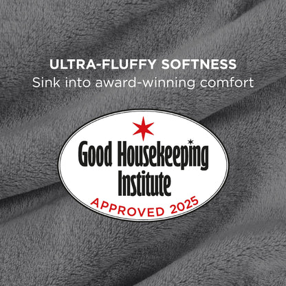 Bedsure GentleSoft Fleece Throw Blanket for Couch Grey - Lightweight Plush Fuzzy Cozy Soft Blankets and Throws for Sofa, 50x60 inches