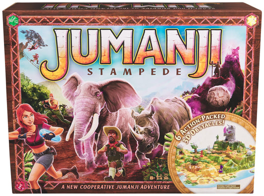 Spin Master Games, Jumanji Stampede, 3D Adventure Cooperative Board Game, for Fans of The Jumanji Movies, Face Off Against Jungle Emergencies, 2-4 Players, for Ages 8 & Up