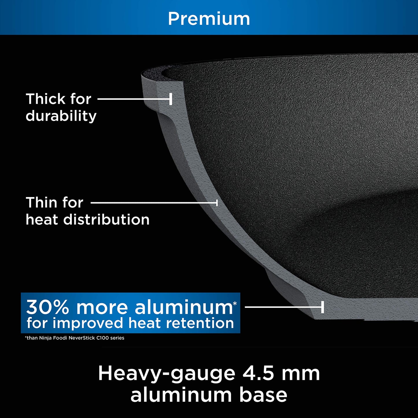 Ninja Foodi NeverStick Professional 12-Piece Cookware Set, Hard-Anodized, Nonstick, Durable & Oven Safe to 500°F, Slate Grey, C39800