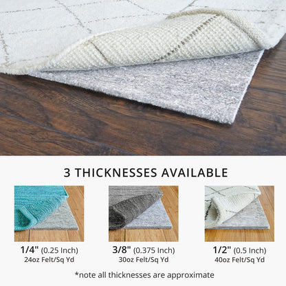 RUGPADUSA - Basics - 9'x12' - 1/4" Thick - 100% Felt - Protective Cushioning Rug Pad - Safe for All Floors and Finishes Including Hardwoods
