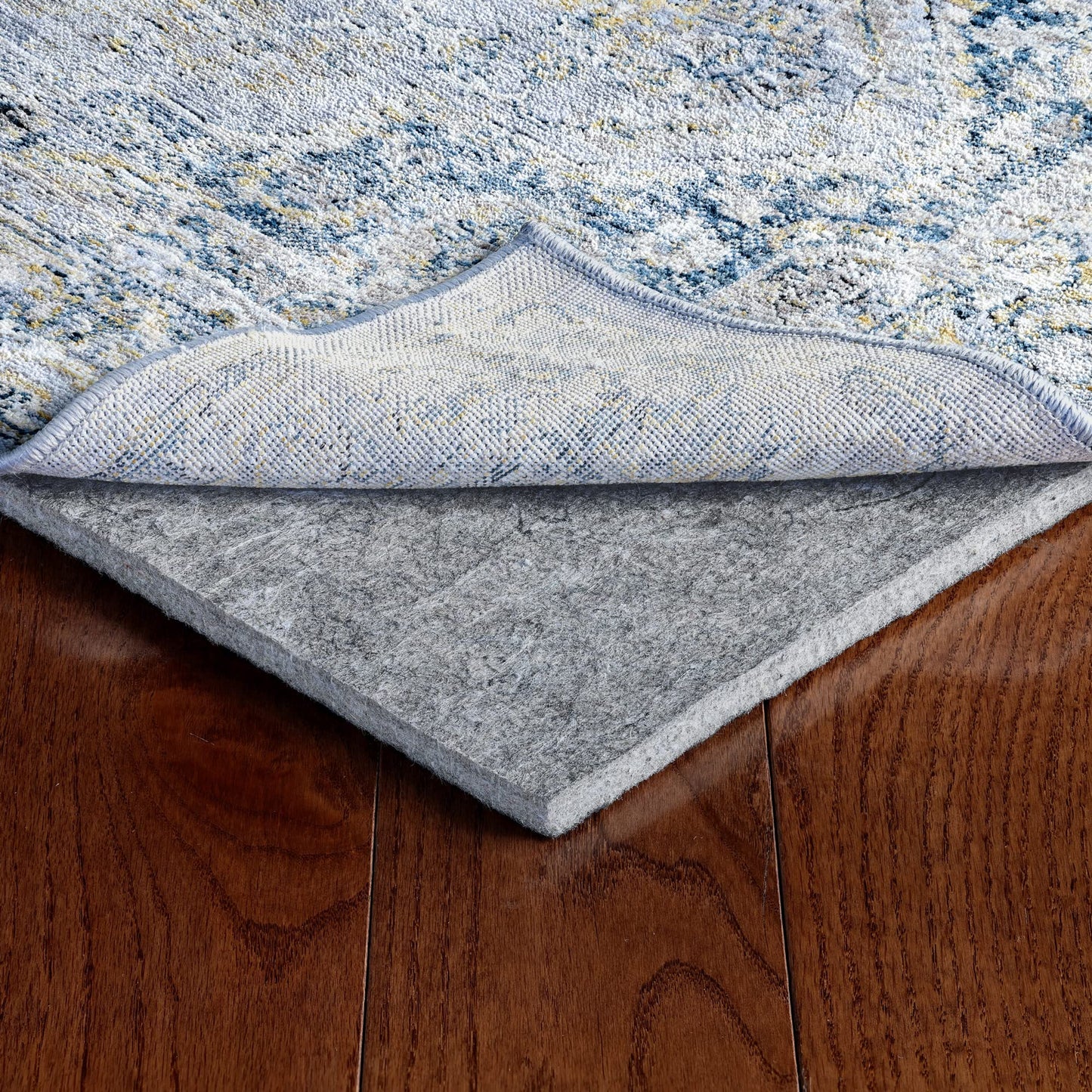 RUGPADUSA - Dual Surface - 9'x12' - 1/2" Thick - Felt + Rubber - Non-Slip Backing Rug Pad - Adds Comfort and Protection - for Hard Surface Floors