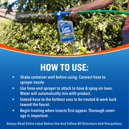 Cutter Backyard Bug Control Spray Concentrate (2 Pack), Kills Mosquitoes, Fleas & Listed Ants, 32 fl Ounce