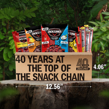 Jack Link’s DUOs Gift Box – Includes Beef Jerky, Chicken & Tender Bites, & Sticks, Great Protein Gifts for Dad, Men or Meat Lovers, Ideal for Holidays & More – 11-Piece Beast Snack Variety Pack