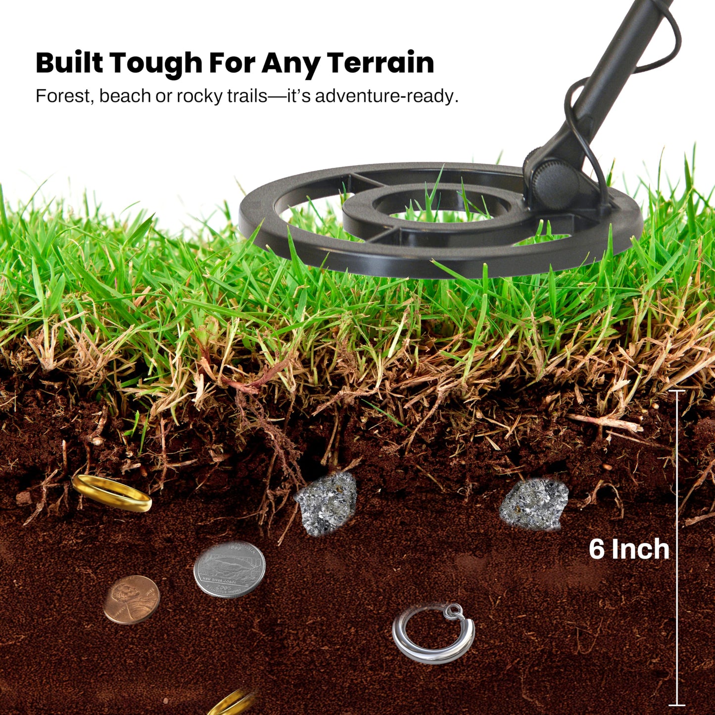 Bounty Hunter TK4 Tracker IV Metal Detector with Waterproof 8-Inch Coil, Versatile Detection Modes, Durable Construction, and Easy-to-Use Controls for All-Terrain Treasure Hunting Adventures