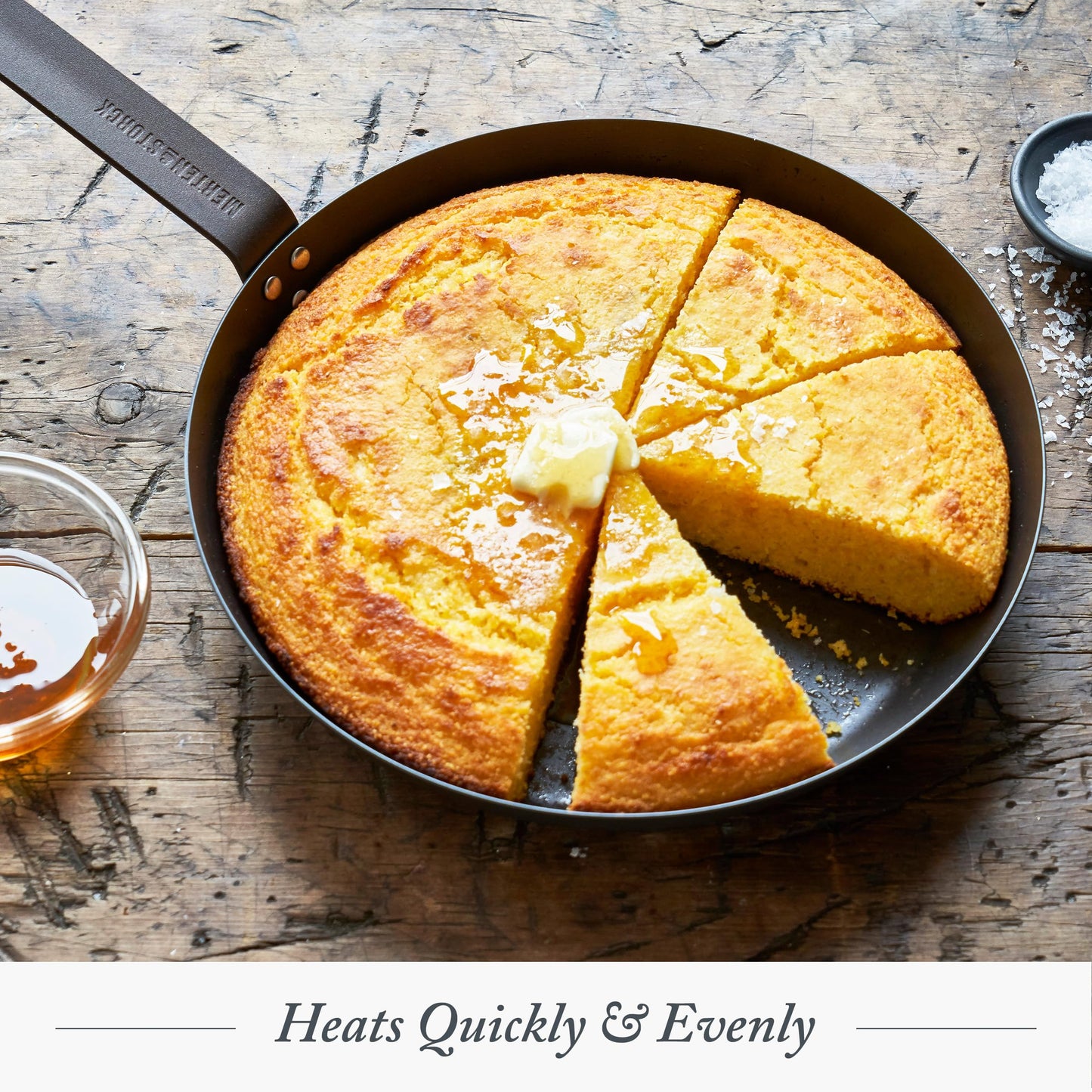 Merten & Storck Pre-Seasoned Carbon Steel 12" Frying Pan Skillet, Fast Heating, Naturally Nonstick, Induction & Oven Safe, High-Heat & Open Flame Compatible, Perfect for Searing Grilling & Camping