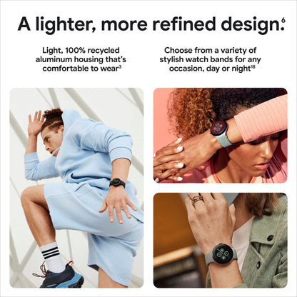 Google Pixel Watch 2 (Previous Model) with the Best of Fitbit - Heart Rate Tracking, Stress Management, Safety Features - Android Smartwatch - Matte Black Aluminum Case - Obsidian Active Band - LTE